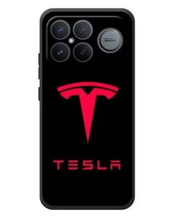 Чехол для Xiaomi Poco F8 Ultra с картинкой «Tesla Red Logo»