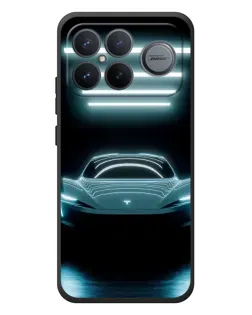 Чехол для Xiaomi Poco F8 Ultra с картинкой «Tesla в неоне»