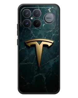 Чехол для Xiaomi Poco F8 Ultra с картинкой «Мраморная Tesla Gold»