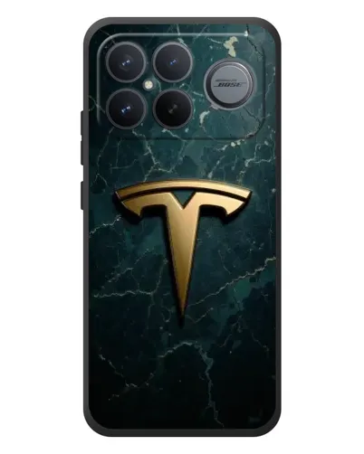 Чехол для Xiaomi Poco F8 Ultra с картинкой «Мраморная Tesla Gold»