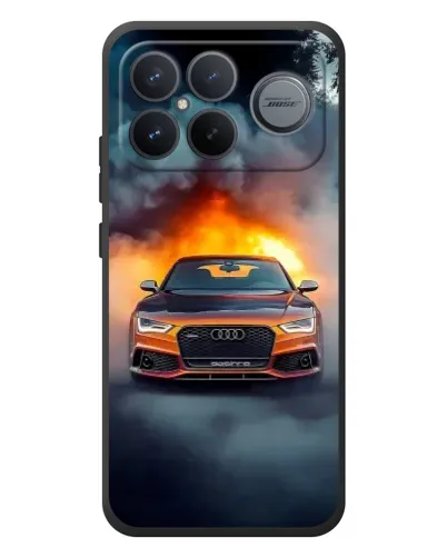 Чохол для Xiaomi Poco F8 Ultra з картинкою «Audi у вогняному диму»
