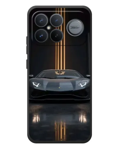 Чехол для Xiaomi Poco F8 Ultra с картинкой «Lamborghini золотые линии» Чехол для Xiaomi Poco F8 Ultra с картинкой «Lamborghini золотые линии»
