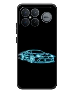 Чехол для Xiaomi Poco F8 Ultra с картинкой «Неоновый контур Lamborghini»