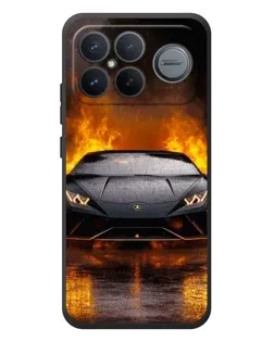 Чехол для Xiaomi Poco F8 Ultra с картинкой «Lamborghini в огне»