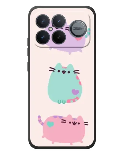 Чехол для Xiaomi Poco F8 Ultra с картинкой «Pusheen трио»
