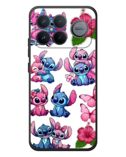 Чехол для Xiaomi Poco F8 Ultra с картинкой «Стикеры Stitch и Angel»