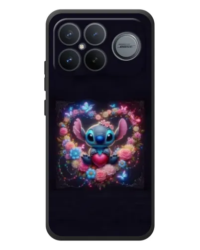 Чехол для Xiaomi Poco F8 Ultra с картинкой «Stitch в цветах»