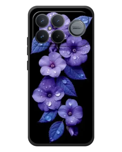 Чехол для Xiaomi Poco F8 Ultra с картинкой «Фиолетовые цветы с росою»