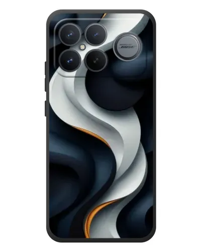 Чехол для Xiaomi Poco F8 Ultra с картинкой «Объемные черно-белые ленты» Чехол для Xiaomi Poco F8 Ultra с картинкой «Объемные черно-белые ленты»