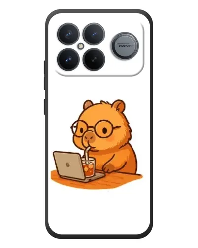 Чехол для Xiaomi Poco F8 Ultra с картинкой «Капибара с ноутбуком» Чехол для Xiaomi Poco F8 Ultra с картинкой «Капибара с ноутбуком»