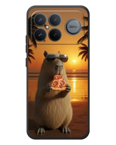 Чехол для Xiaomi Poco F8 Ultra с картинкой «Капибара с пиццей» Чехол для Xiaomi Poco F8 Ultra с картинкой «Капибара с пиццей»