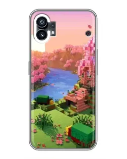 Чехол для Xiaomi Poco M4 5G с картинкой «Розовое дерево Minecraft»
