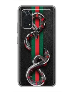 Чехол для Xiaomi POCO M4 Pro 5G с картинкой «Gucci — змея на полосе» Чехол для Xiaomi POCO M4 Pro 5G с картинкой «Gucci — змея на полосе»