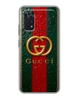 Чехол для Xiaomi POCO M4 Pro 5G с картинкой «Gucci — фирменная полоса и золото» Чехол для Xiaomi POCO M4 Pro 5G с картинкой «Gucci — фирменная полоса и золото»