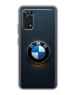 Чехол для Xiaomi POCO M4 Pro 5G с картинкой «Логотип BMW — минимализм»