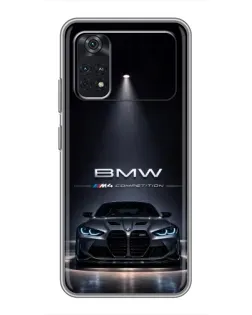 Чохол для Xiaomi POCO M4 Pro 5G з картинкою «BMW крізь нічне місто»