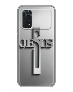 Чехол для Xiaomi POCO M4 Pro 5G с картинкой «Металлический крест Jesus»