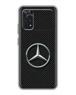 Чехол для Xiaomi POCO M4 Pro 5G с картинкой «Карбоновый Mercedes стиль»