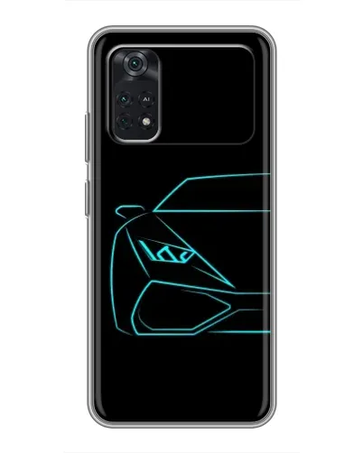 Чехол для Xiaomi POCO M4 Pro 5G с картинкой «Голубой силуэт Lamborghini» Чехол для Xiaomi POCO M4 Pro 5G с картинкой «Голубой силуэт Lamborghini»