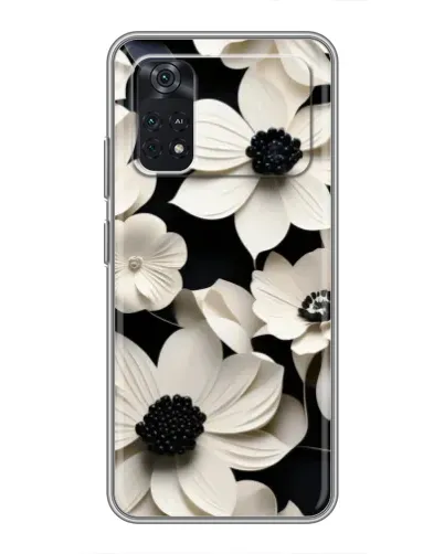 Чехол для Xiaomi POCO M4 Pro 5G с картинкой «Объемные белые цветы»