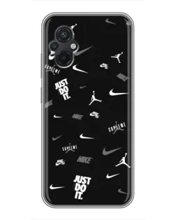 Чохол для Xiaomi POCO M5 з картинкою «Nike Black Pattern»