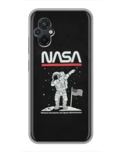 Чохол для Xiaomi POCO M5 з картинкою «NASA — крокуємо по Місяцю»