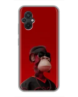 Чохол для Xiaomi POCO M5 з картинкою «Bored Ape в червоному»