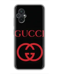 Чохол для Xiaomi POCO M5 з картинкою «Gucci — червоний логотип»