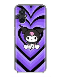 Чохол для Xiaomi POCO M5 з картинкою «Kuromi та фіолетові серця»