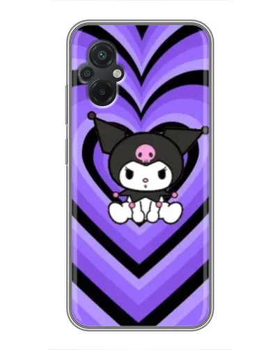 Чохол для Xiaomi POCO M5 з картинкою «Kuromi та фіолетові серця»