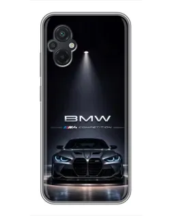 Чехол для Xiaomi POCO M5 с картинкой «BMW сквозь ночной город» Чехол для Xiaomi POCO M5 с картинкой «BMW сквозь ночной город»