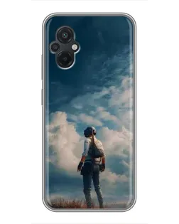 Чохол для Xiaomi POCO M5 з картинкою «Герой PUBG на скелі»