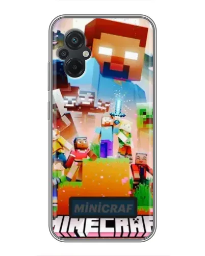 Чехол для Xiaomi POCO M5 с картинкой «Minecraft герои игры»