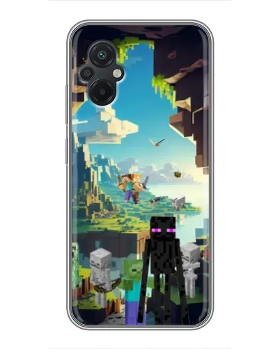 Чехол для Xiaomi POCO M5 с картинкой «Эндермен в лесу»