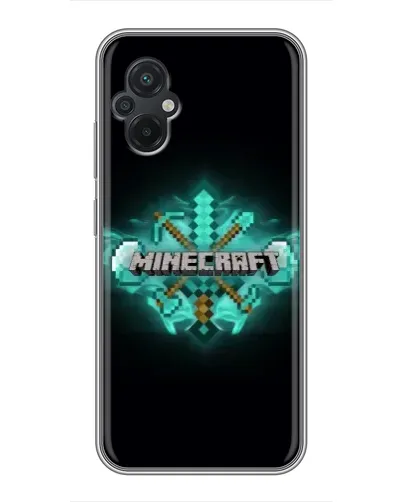 Чехол для Xiaomi POCO M5 с картинкой «Minecraft Diamond лого»