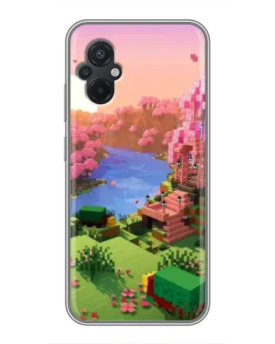 Чехол для Xiaomi POCO M5 с картинкой «Розовое дерево Minecraft»