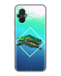 Чехол для Xiaomi POCO M5 с картинкой «Черепаха Minecraft»