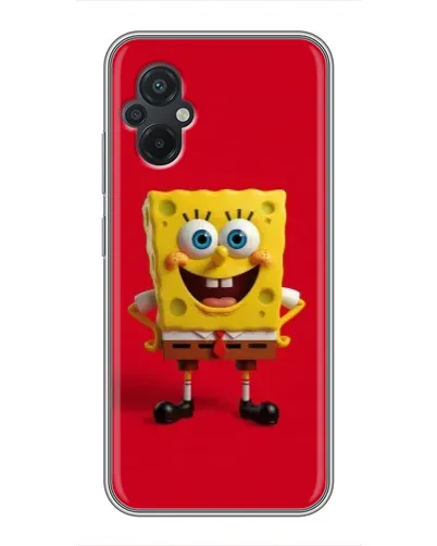 Чохол для Xiaomi POCO M5 з картинкою «Спанч Боб на червоному»