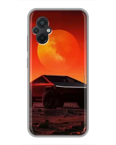 Чехол для Xiaomi POCO M5 с картинкой «Cybertruck на Марсе»