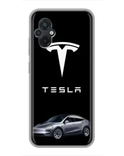 Чехол для Xiaomi POCO M5 с картинкой «Tesla Model Y»