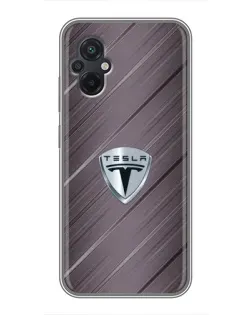 Чехол для Xiaomi POCO M5 с картинкой «Металлическая текстура Tesla»