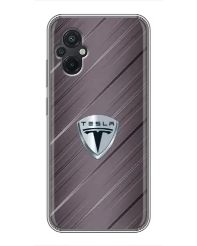 Чехол для Xiaomi POCO M5 с картинкой «Металлическая текстура Tesla»
