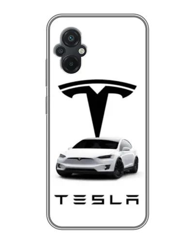 Чехол для Xiaomi POCO M5 с картинкой «Tesla White Style»