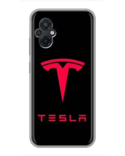 Чехол для Xiaomi POCO M5 с картинкой «Tesla Red Logo»