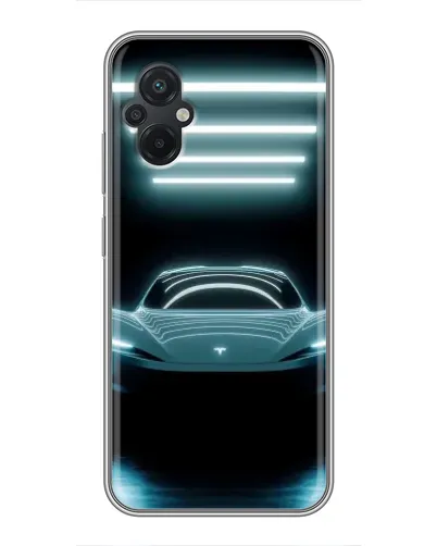 Чехол для Xiaomi POCO M5 с картинкой «Tesla в неоне»