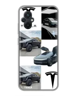 Чехол для Xiaomi POCO M5 с картинкой «Коллаж Cybertruck Tesla»