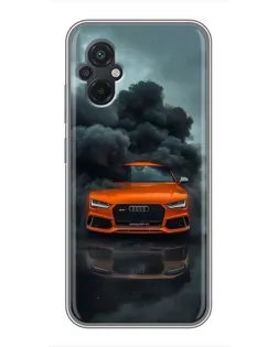 Чохол для Xiaomi POCO M5 з картинкою «Audi у хмарах диму»