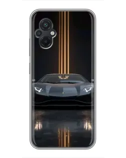 Чохол для Xiaomi POCO M5 з картинкою «Lamborghini золоті лінії»