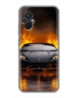 Чохол для Xiaomi POCO M5 з картинкою «Lamborghini у вогні»