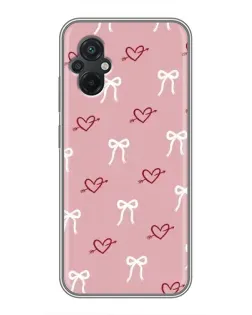 Чохол для Xiaomi POCO M5 з картинкою «Серця та банти»